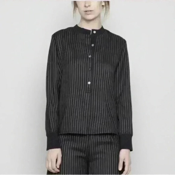 7115 By Szeki Striped Linen Wool Jumper Blouse Top - Picture 1 of 10